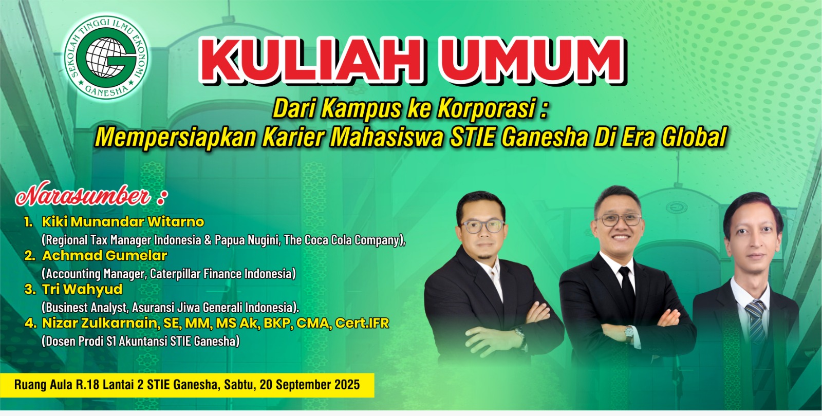 STIE Ganesha Gelar Kuliah Umum: Ratusan Mahasiswa Baru Disiapkan untuk Dunia Korporasi Global